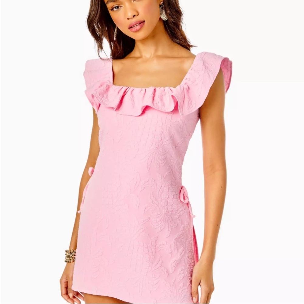 Lilly Pulitzer Zoya Ruffle Romper in Pink Blossom Size 10